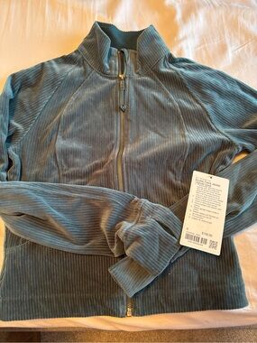 lululemon athletica green ribbed zip jacket